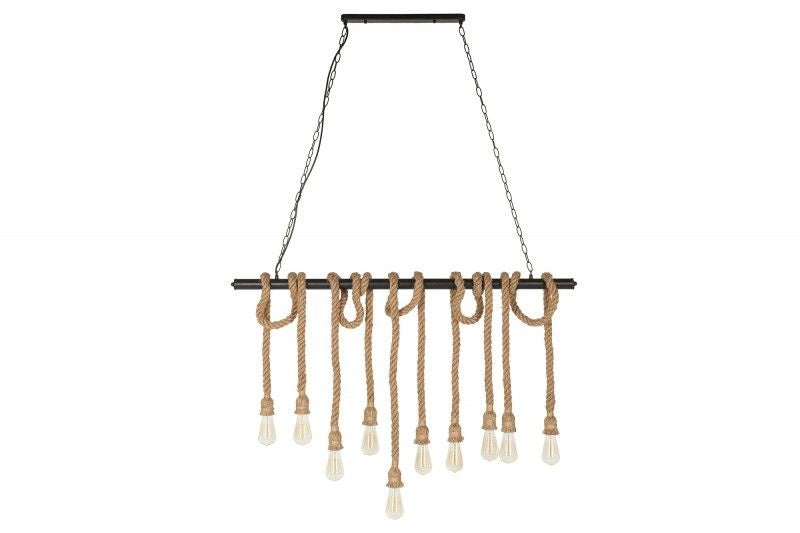 Lampe suspendue maritime SEVEN SEAS II Lampe corde 120cm avec 10 lumières - 39315
