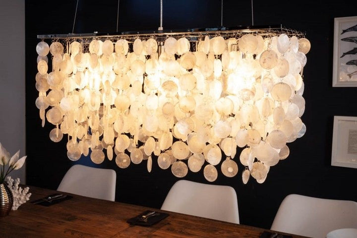 Lampe à suspension design SHELL REFLECTIONS 80cm lampe coquillage nacre - 22850