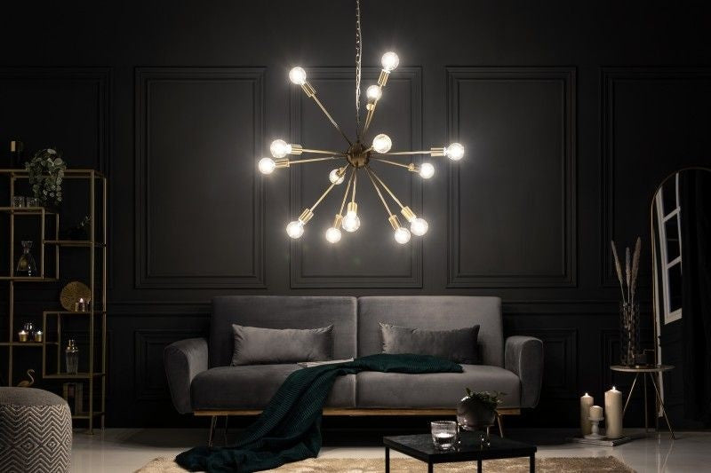 Lampe à suspension élégante SPUTNIK 87cm dorée avec 14 bras lumineux - 41108
