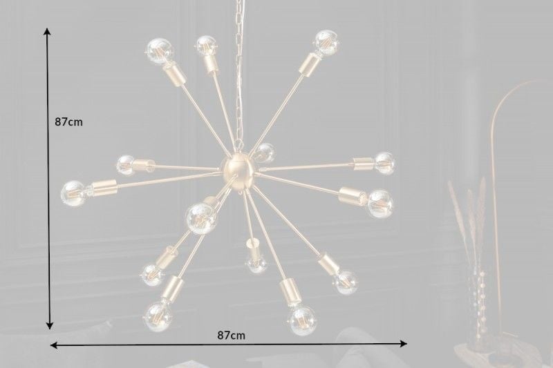 Lampe à suspension élégante SPUTNIK 87cm dorée avec 14 bras lumineux - 41108