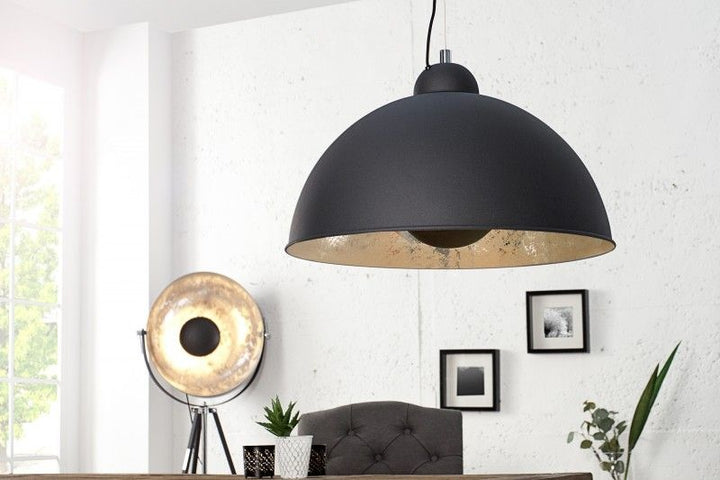 lampe à suspension design industriel STUDIO 55m lampe à suspension aspect feuille d'argent noir - 36595