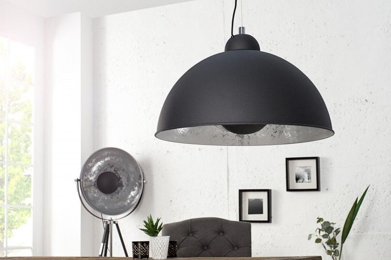 lampe à suspension design industriel STUDIO 55m lampe à suspension aspect feuille d'argent noir - 36595