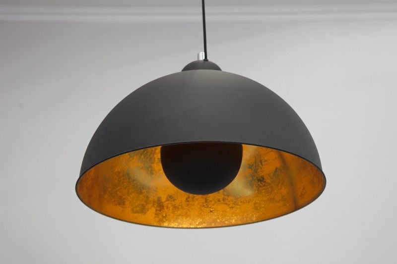 lampe à suspension design industriel STUDIO 55cm lampe à suspension aspect feuille d'or noir - 19697
