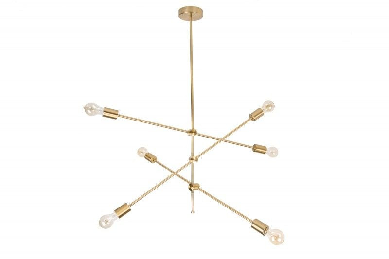 Lampe à suspension élégante VARIATION 128cm dorée à six lumières tournantes - 40772