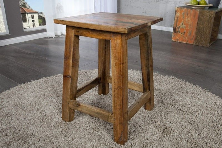 Tabouret en bois massif JAKARTA 50 cm tabouret de table d'appoint recyclé - 22751