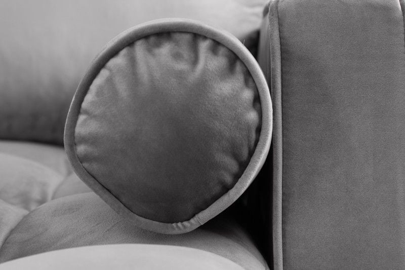 Canapé d'angle élégant COSY VELVET Canapé 3 places 260 cm en velours gris avec âme à ressorts - 40273