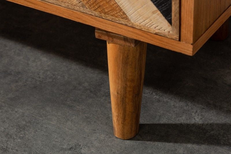 Buffet massif LONG ISLAND 120cm en manguier avec façade détaillée - 40851