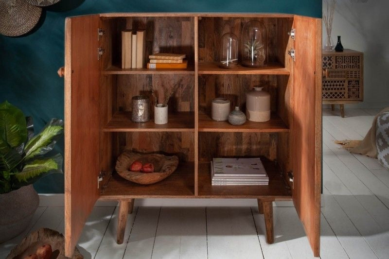 Buffet massif MARRAKESCH 120 cm en manguier à décoration style bohème - 40301