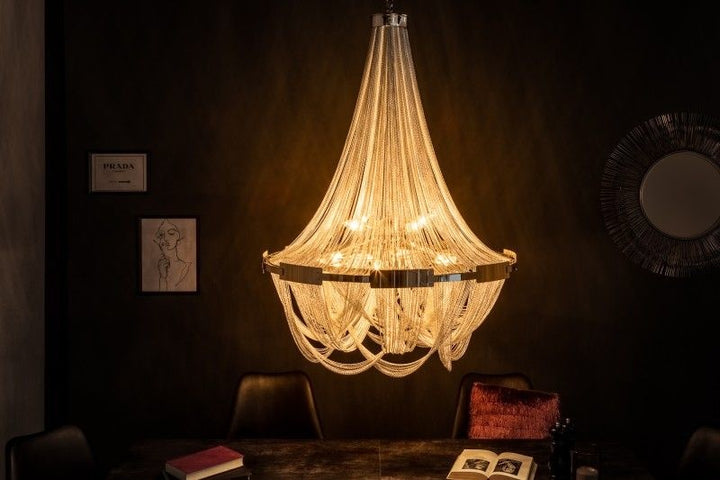 Lustre extravagant ROYAL XL 70cm lampe suspendue argentée - 39096