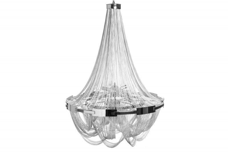 Lustre extravagant ROYAL XL 70cm lampe suspendue argentée - 39096