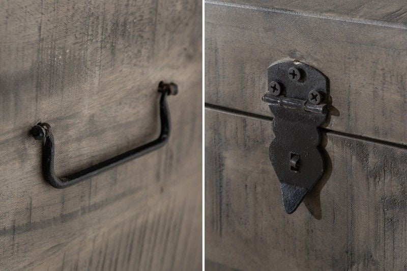 Canapé coffre industriel FACTORY LOFT 115cm canapé gris manguier - 39664