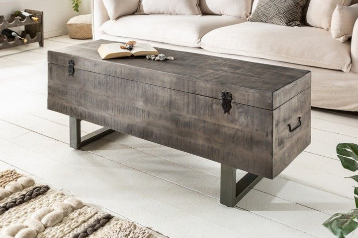 Canapé coffre industriel FACTORY LOFT 115cm canapé gris manguier - 39664