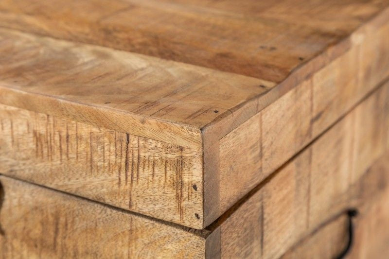 banc coffre industriel FACTORY LOFT Banc en bois de manguier naturel 115 cm - 39663