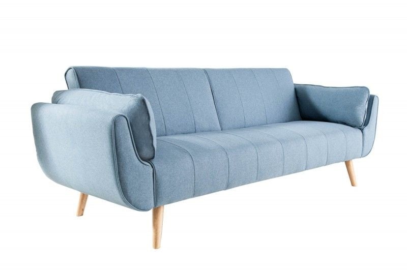 Canapé lit design DIVANI 220cm bleu clair fonction lit canapé 3 places design scandinave - 40088