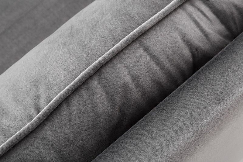 Canapé lit rétro DIVANI 220cm canapé 3 places en velours gris argenté avec fonction lit - 40087