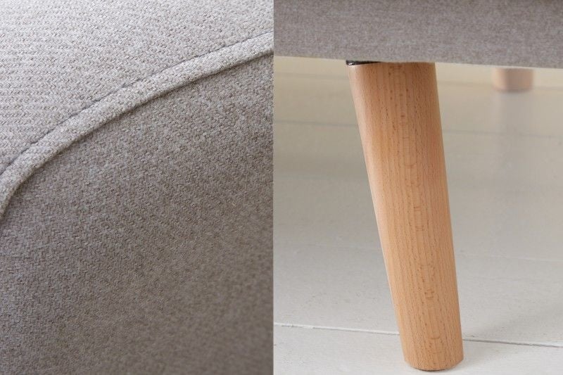 Élégant canapé 3 places STUDIO 200 cm gris avec coussin avec fonction couchage - 39464