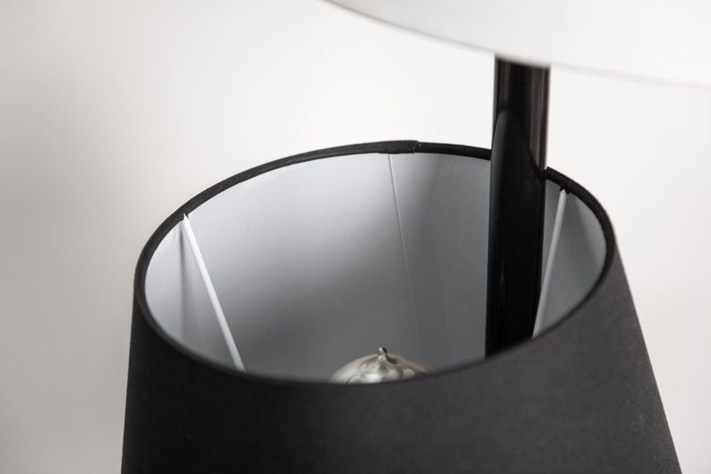 Lampadaire design LEVELS 163cm noir-gris avec 3 abat-jour en lin - 39674