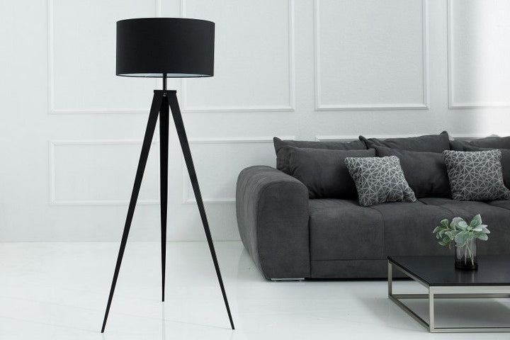 Lampadaire élégant TRIPOD 142cm lampadaire rétro noir - 38683