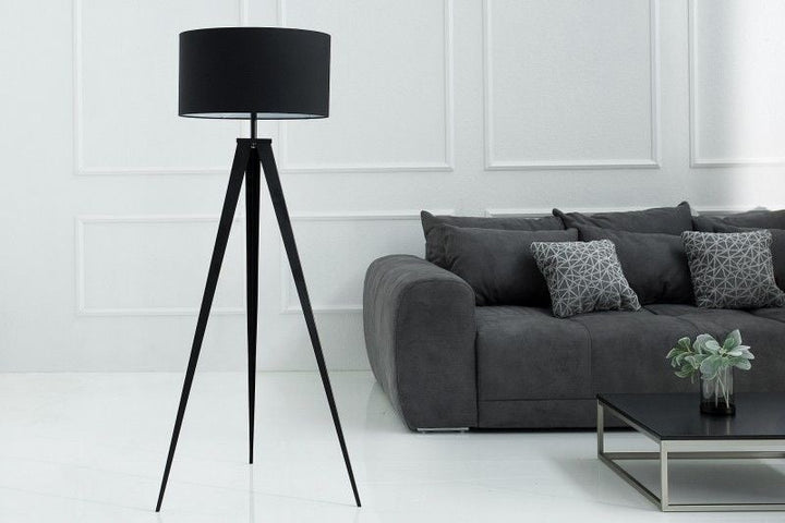 Lampadaire élégant TRIPOD 142cm lampadaire rétro noir - 38683