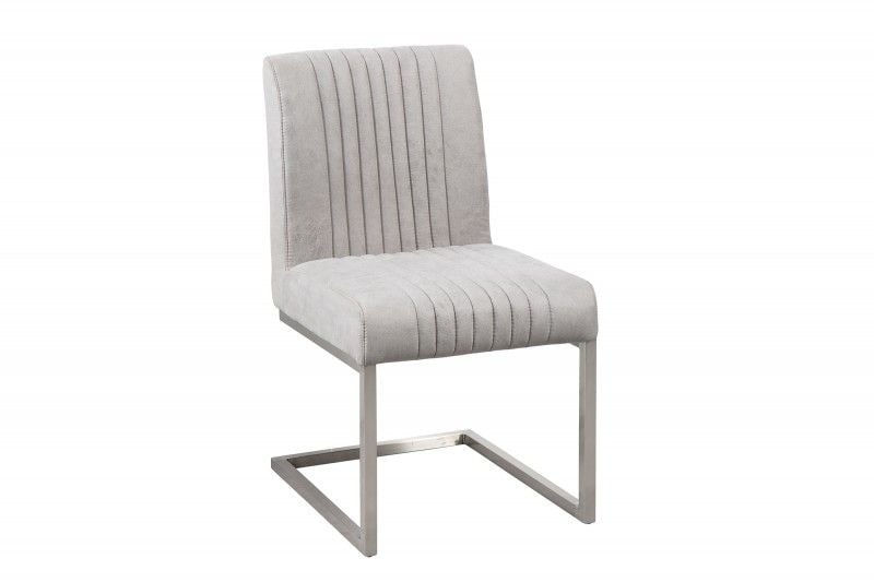 Chaise cantilever moderne BIG ASTON structure acier inoxydable gris pierre - 39854
