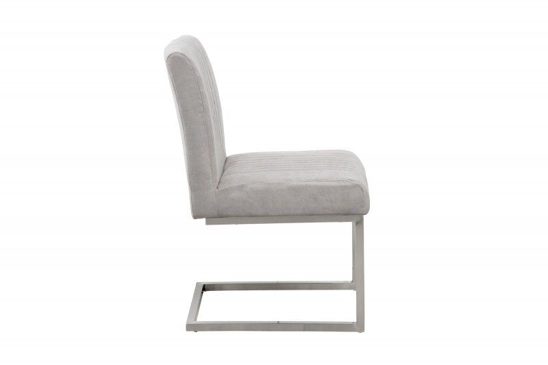 Chaise cantilever moderne BIG ASTON structure acier inoxydable gris pierre - 39854