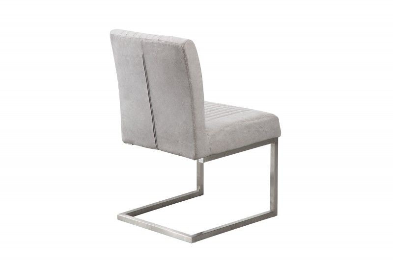 Chaise cantilever moderne BIG ASTON structure acier inoxydable gris pierre - 39854