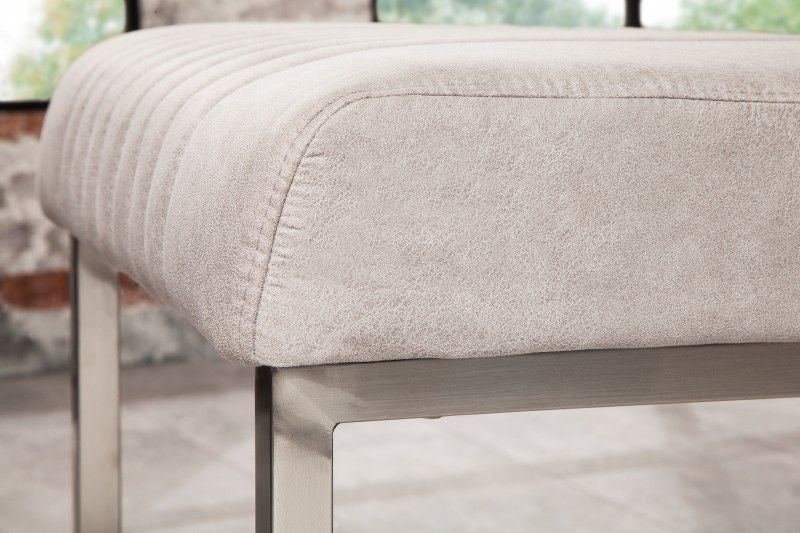Chaise cantilever moderne BIG ASTON structure acier inoxydable gris pierre - 39854