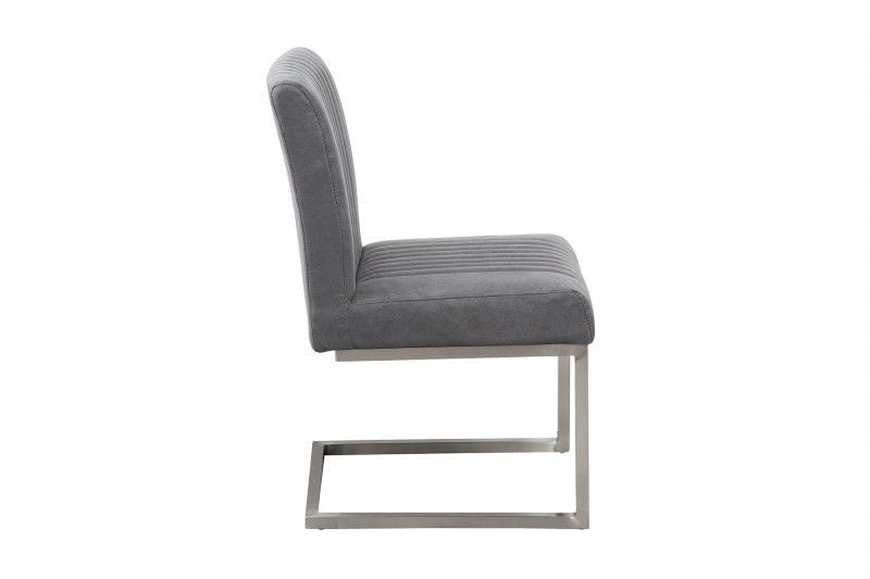 Chaise cantilever moderne BIG ASTON vintage gris acier inoxydable brossé - 39853