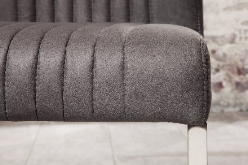 Chaise cantilever moderne BIG ASTON vintage gris acier inoxydable brossé - 39853