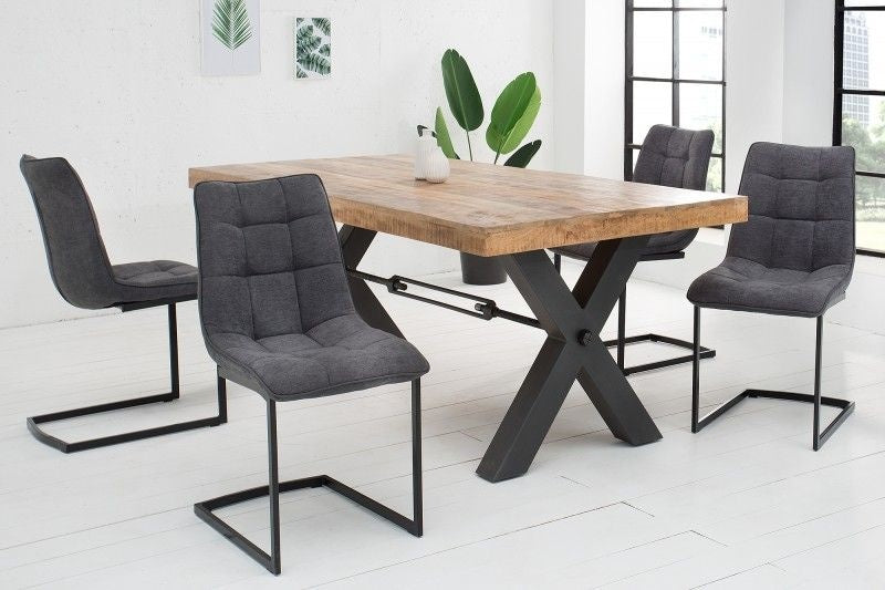 Chaise cantilever design MIAMI structure métal gris foncé noir mat - 38501
