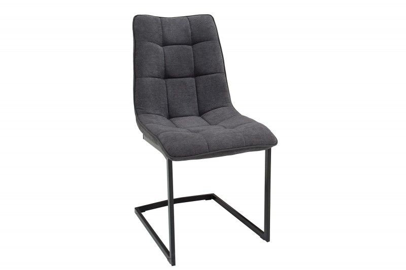 Chaise cantilever design MIAMI structure métal gris foncé noir mat - 38501