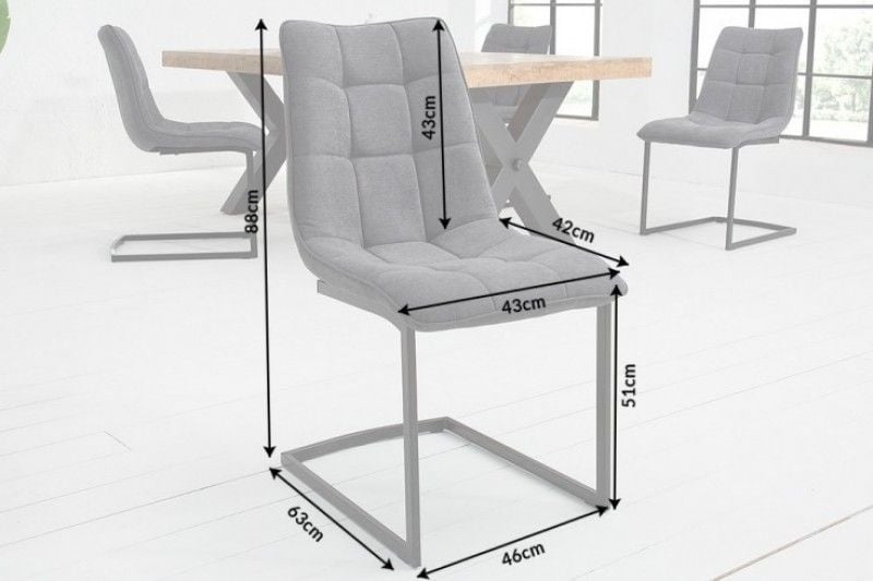 Chaise cantilever design MIAMI structure métal gris foncé noir mat - 38501