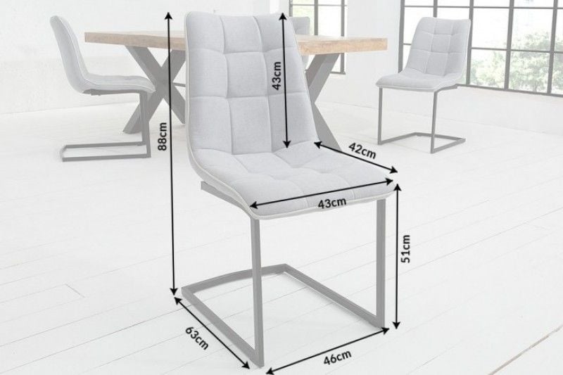Chaise cantilever design MIAMI structure métal gris clair noir mat - 38500