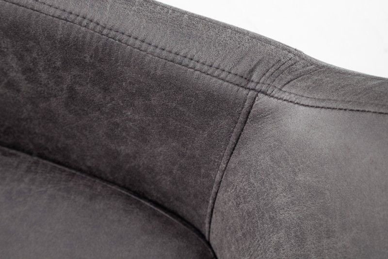 Chaise accoudoir design SUPREME gris vintage avec pieds en bois massif - 38439