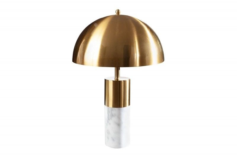 Lampe de table élégante BURLESQUE 52cm dorée avec socle en marbre blanc - 40778