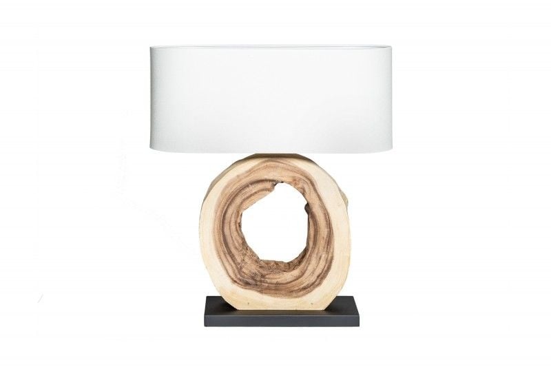 Lampe de table unique ORGANIC ARTWORK 63cm arbre à pluie avec abat-jour en lin - 39627