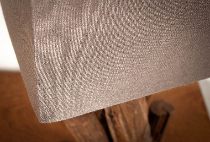 Lampe de table faite main PURE NATURE 45cm en bois de fer avec abat-jour en coton - 40402