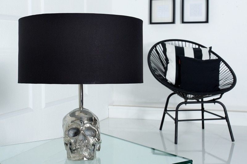 Lampe de table extravagante SKULL 44cm lampe de table tête de mort noire - 38320