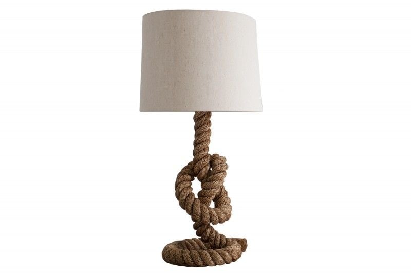 Lampadaire maritime SEVEN SEAS 80cm lampe de table corde abat-jour lin - 30201