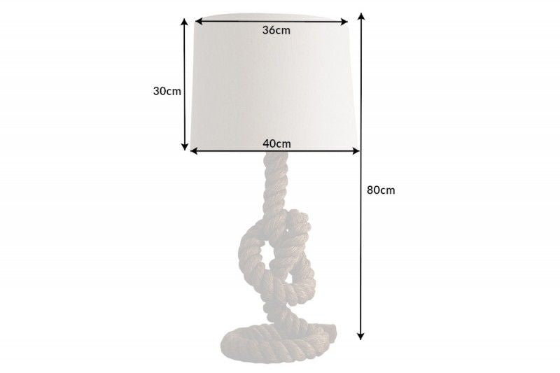 Lampadaire maritime SEVEN SEAS 80cm lampe de table corde abat-jour lin - 30201