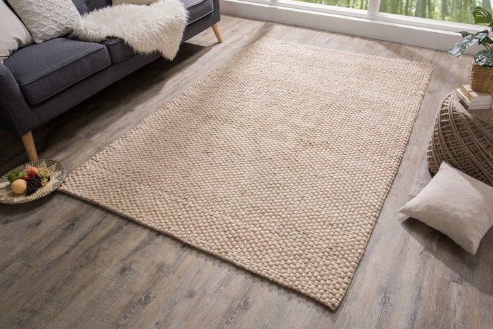 Tapis fait main LAINE 240x160cm beige en laine - 38761