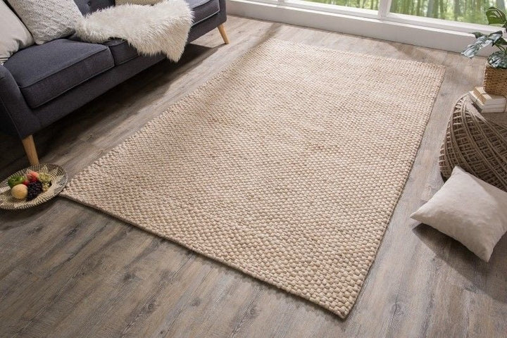 Tapis fait main LAINE 240x160cm beige en laine - 38761