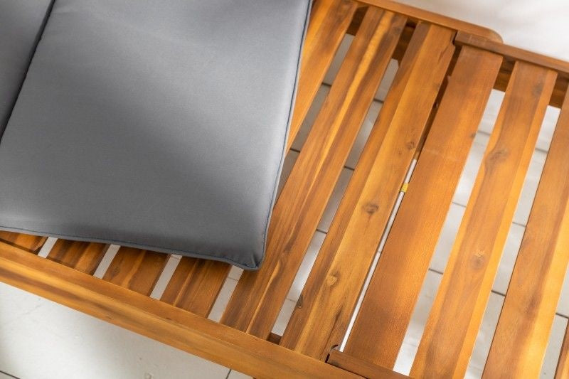 Canapé massif MODULAIRE 152cm en acacia avec coussin banc de jardin pliant - 37568