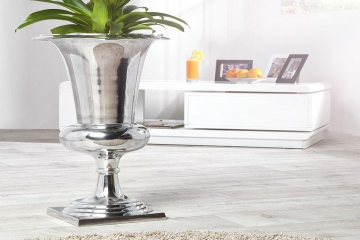 Vase design GOAL 75cm coupelle à plante argent aluminium - 37466