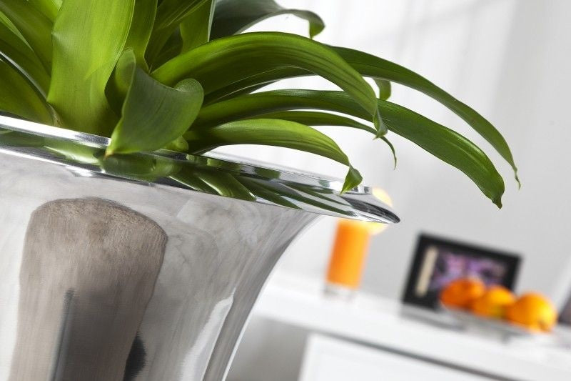 Vase design GOAL 75cm coupelle à plante argent aluminium - 37466