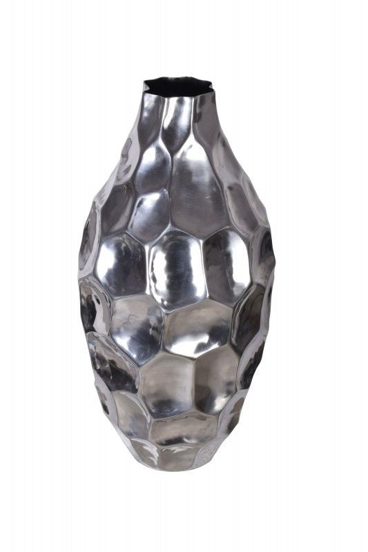Vase élégant ORGANIC ORIENT 45cm argent martelé design - 41544