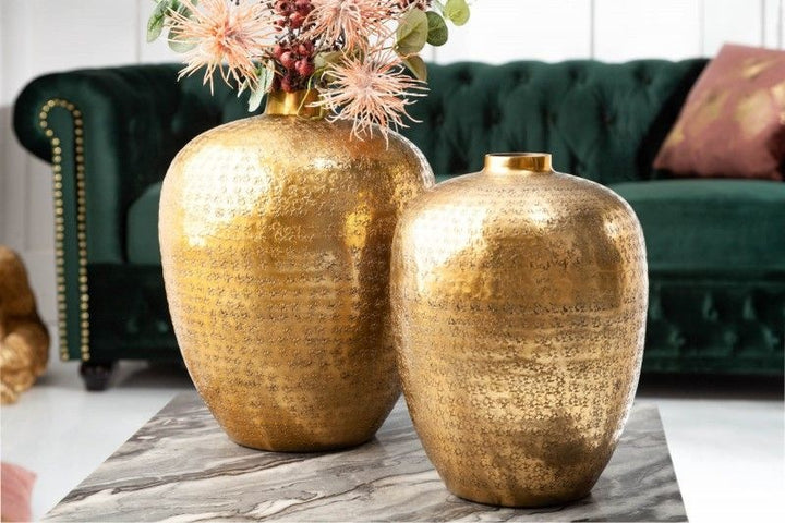 Vases élégants set de 2 ORIENTAL 33cm doré décorés à la main - 40382