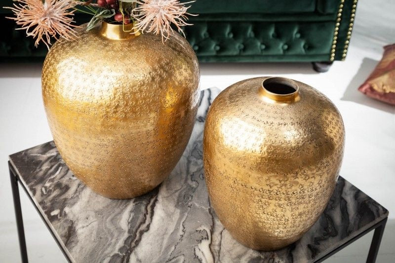 Vases élégants set de 2 ORIENTAL 33cm doré décorés à la main - 40382