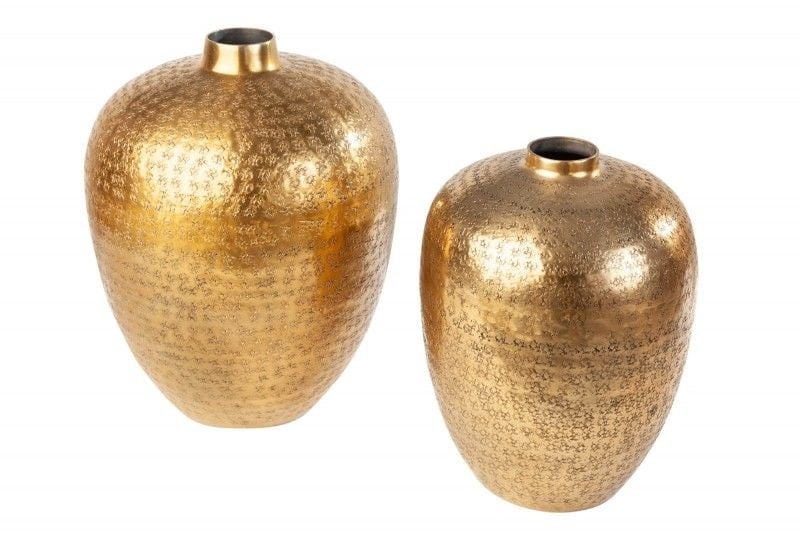 Vases élégants set de 2 ORIENTAL 33cm doré décorés à la main - 40382