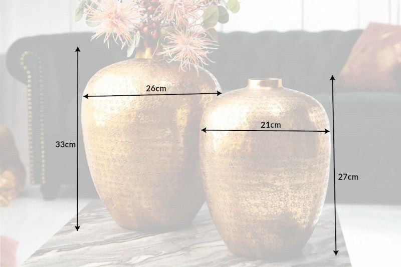 Vases élégants set de 2 ORIENTAL 33cm doré décorés à la main - 40382